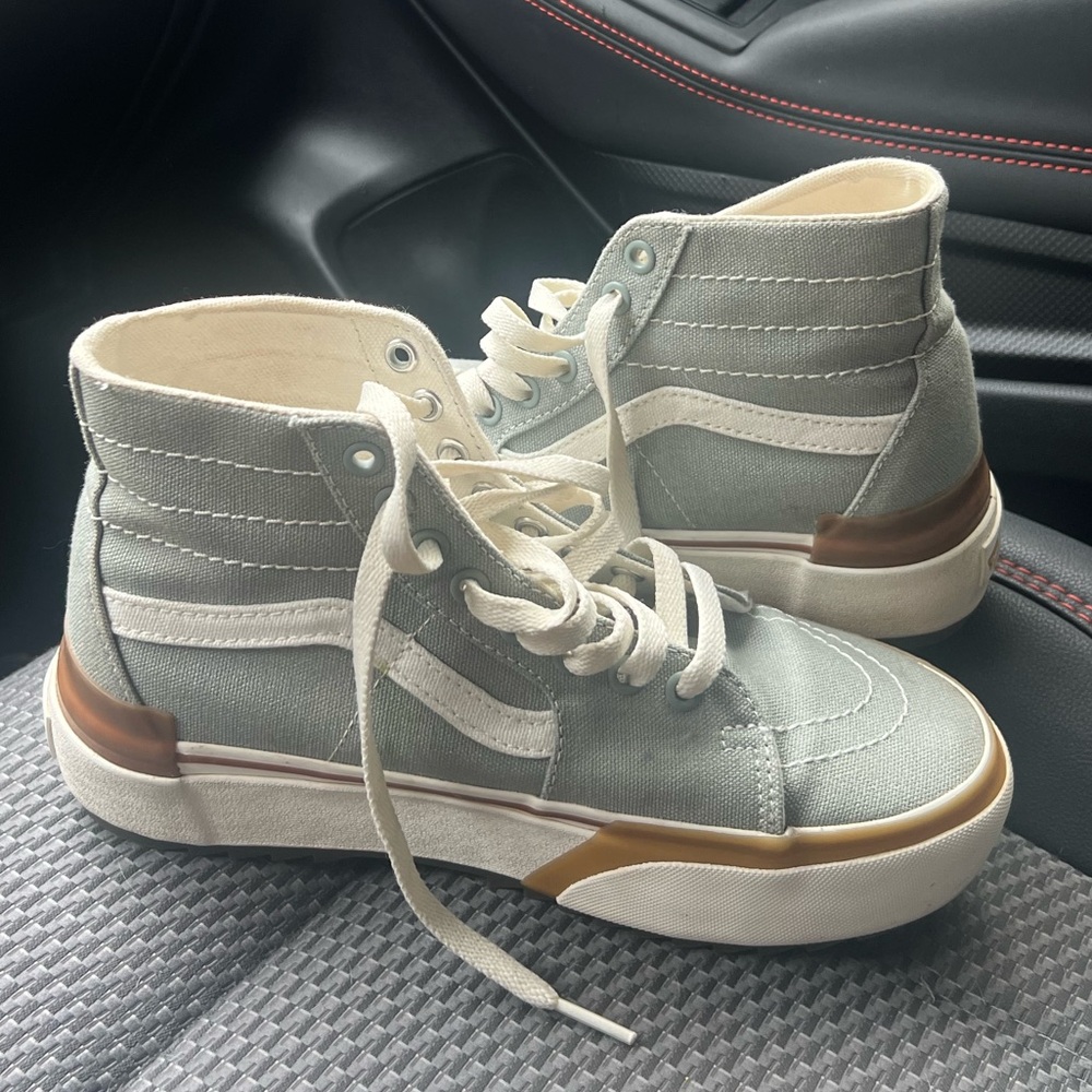 Baby blue platform vans